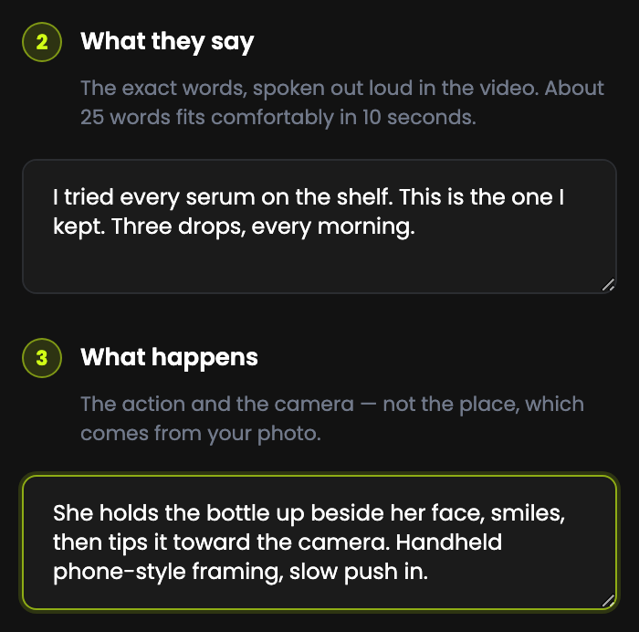 Step 2 What they say, and Step 3 What happens, both filled in
