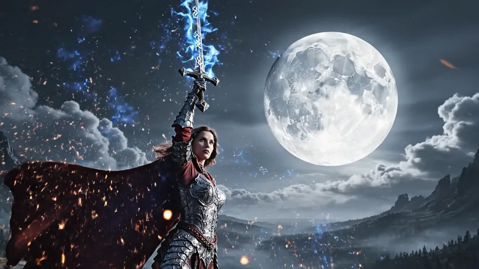 Moon warrior - made with Veo 3.1 Fast